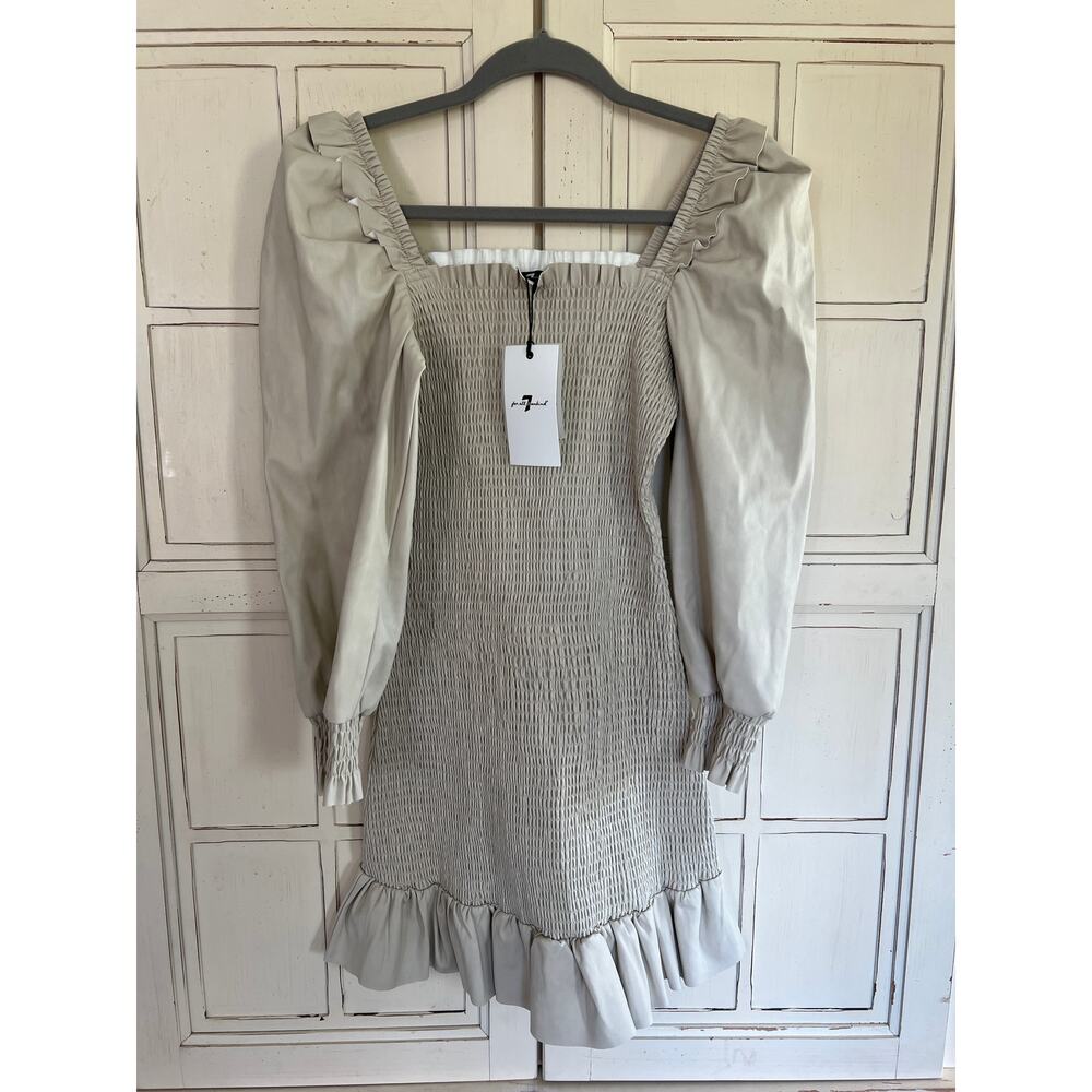 NWT 7 For All Mankind size XS faux leather fitted mini dress